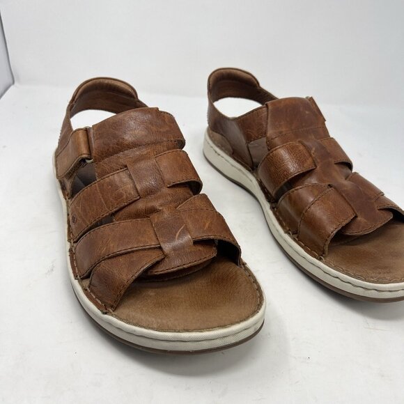 Born Mens Size 12 Kristoffer Full Grain Leather Comfort Brown Sandals Shoes EUC main image 4